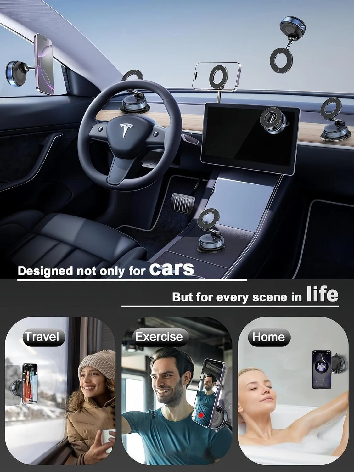 360° Vaccum Magnetic Phones Holder