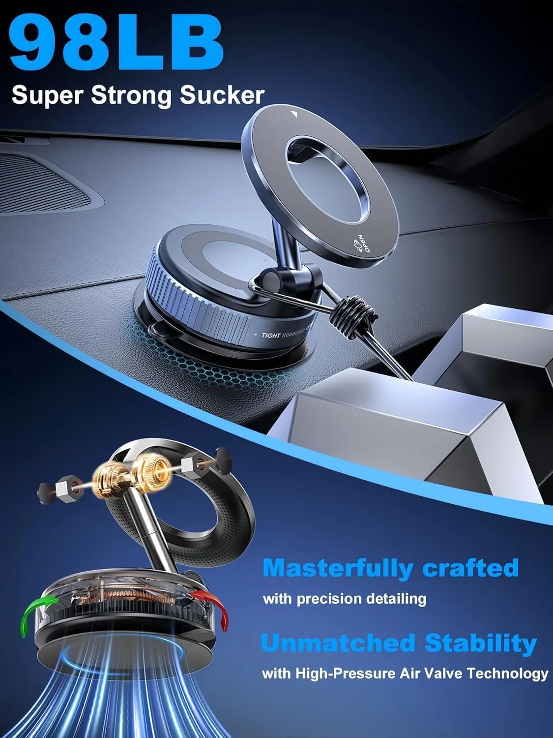 360° Vaccum Magnetic Phones Holder