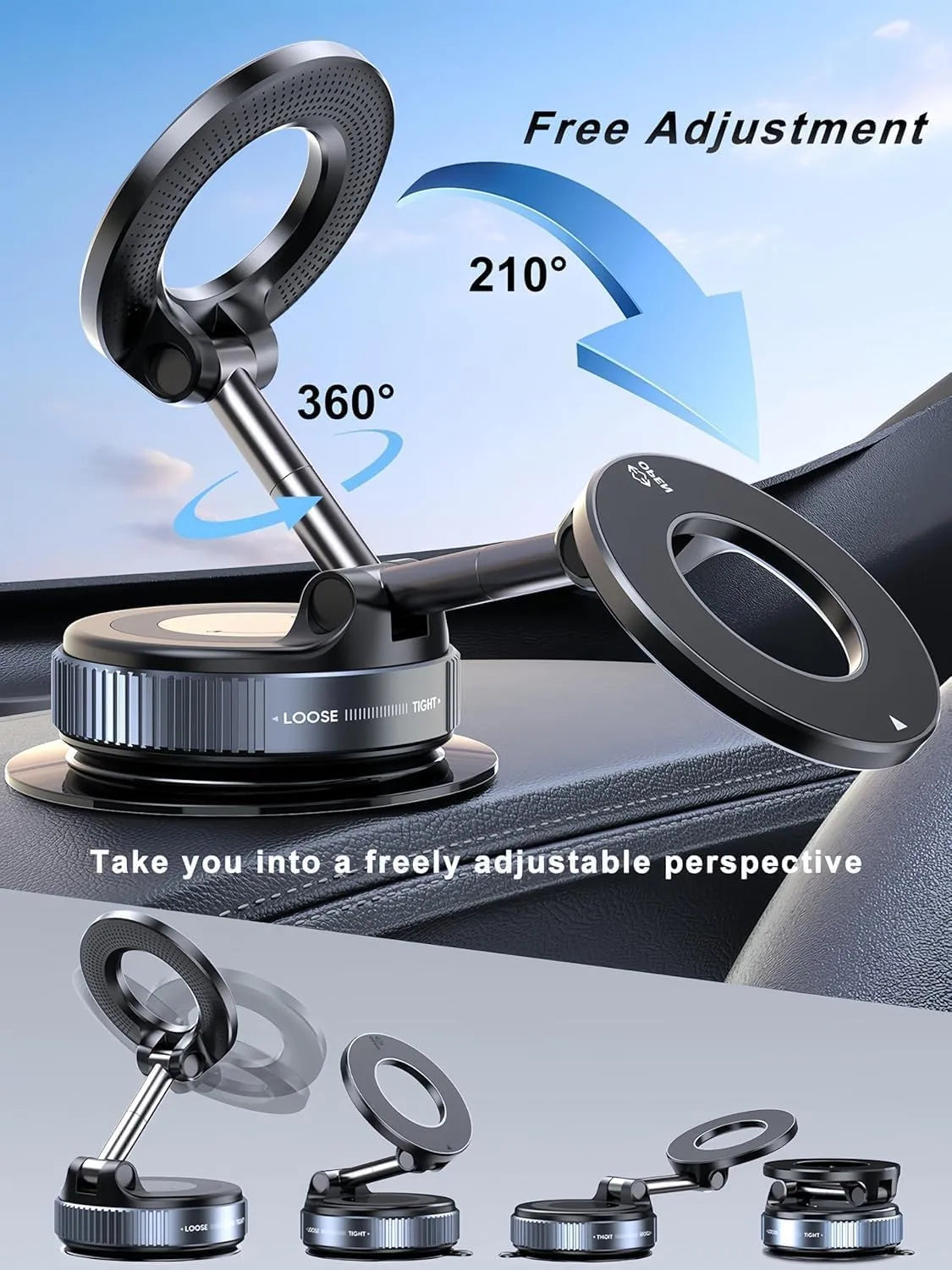 360° Vaccum Magnetic Phones Holder